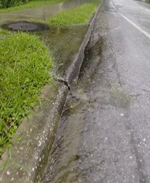 Stormwater Flowing Into Stormdrain