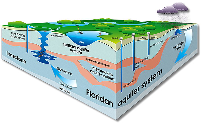 Floridan Aquifer System Graphic Floridan Aquifer System graphic.